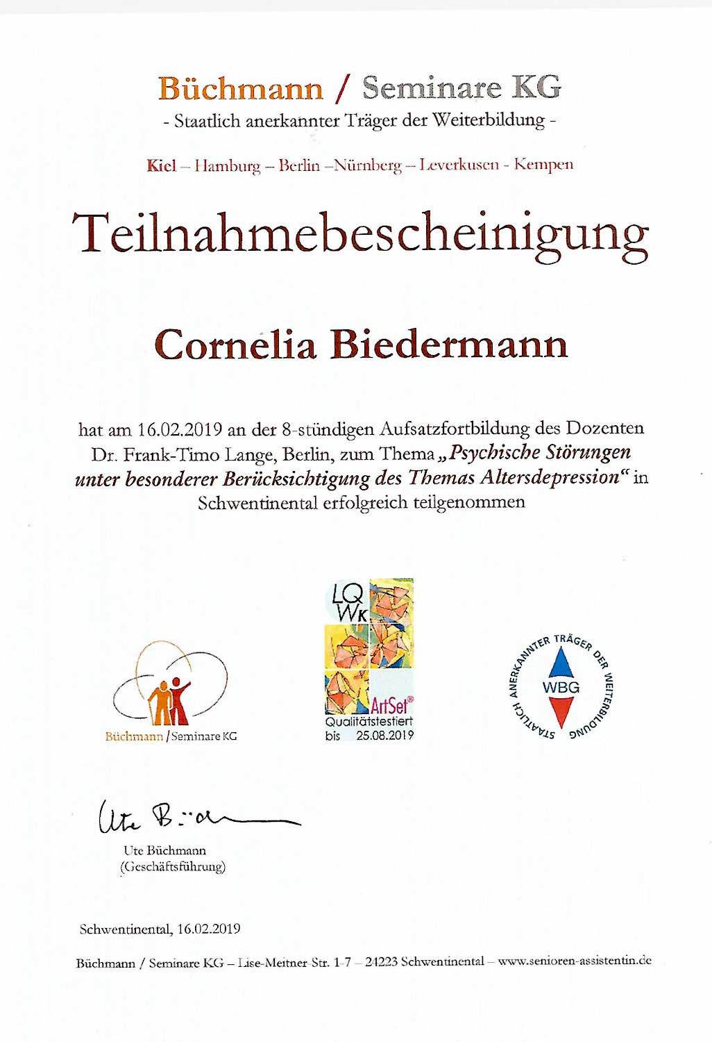 C. Biedermann Teilnahme Seniorenasisstenz